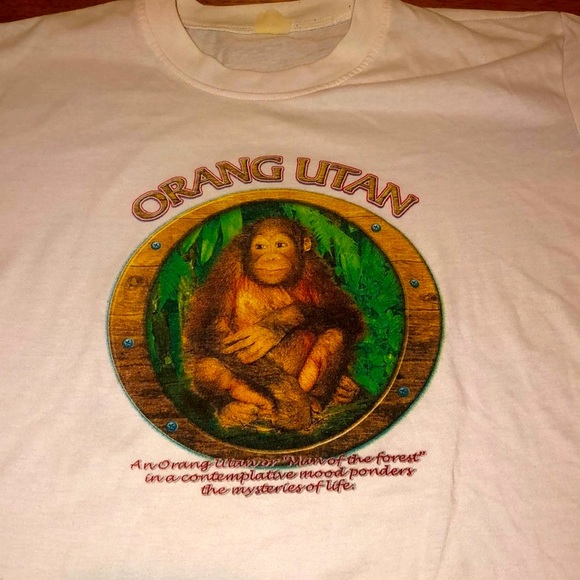 Vintage Orangutan Haiku T-shirt. M/L - Picture 6 of 8